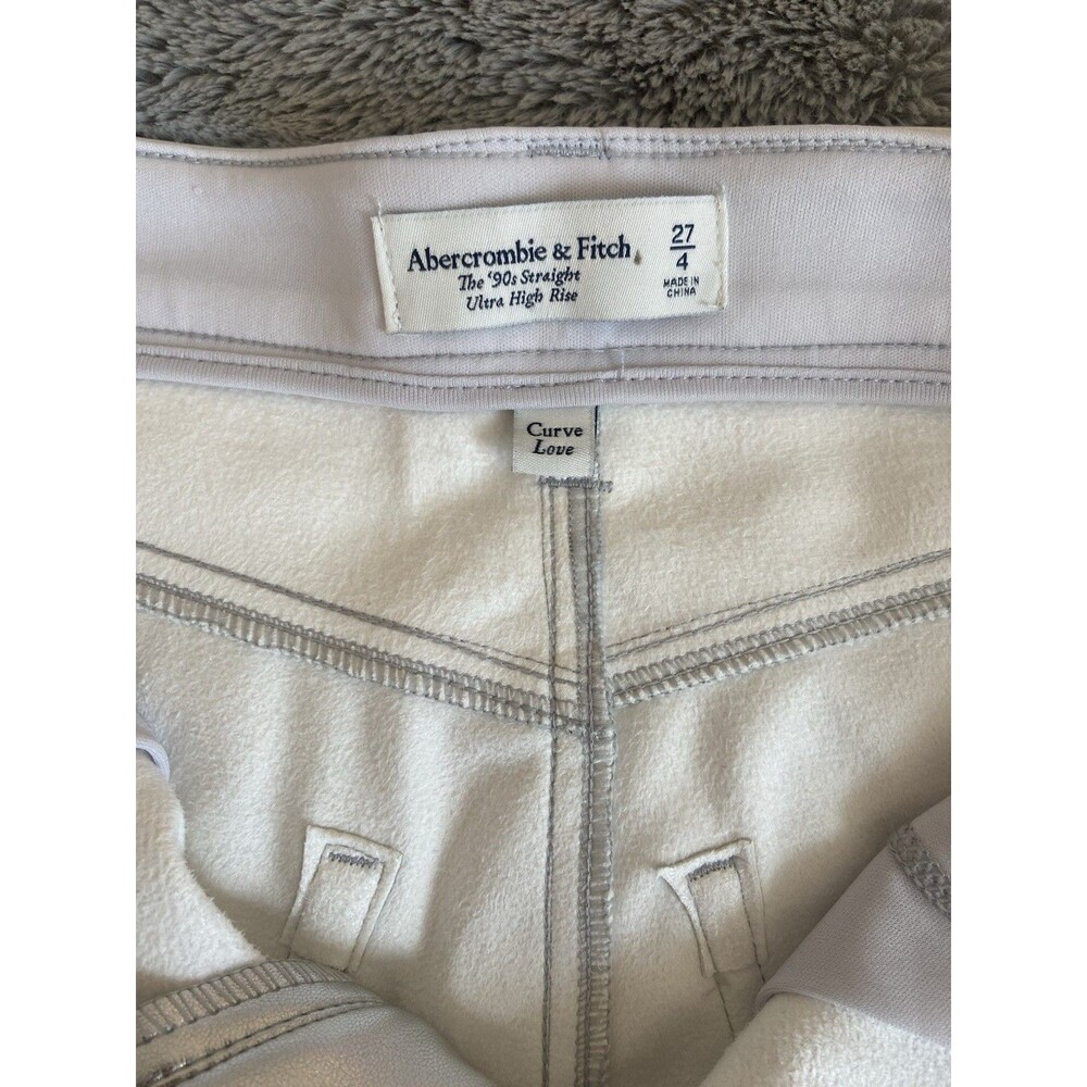 Abercrombie And Fitch High Rise the 90’s Relaxed Leather Pants Silver Glam 4 NWT - Picture 9 of 12